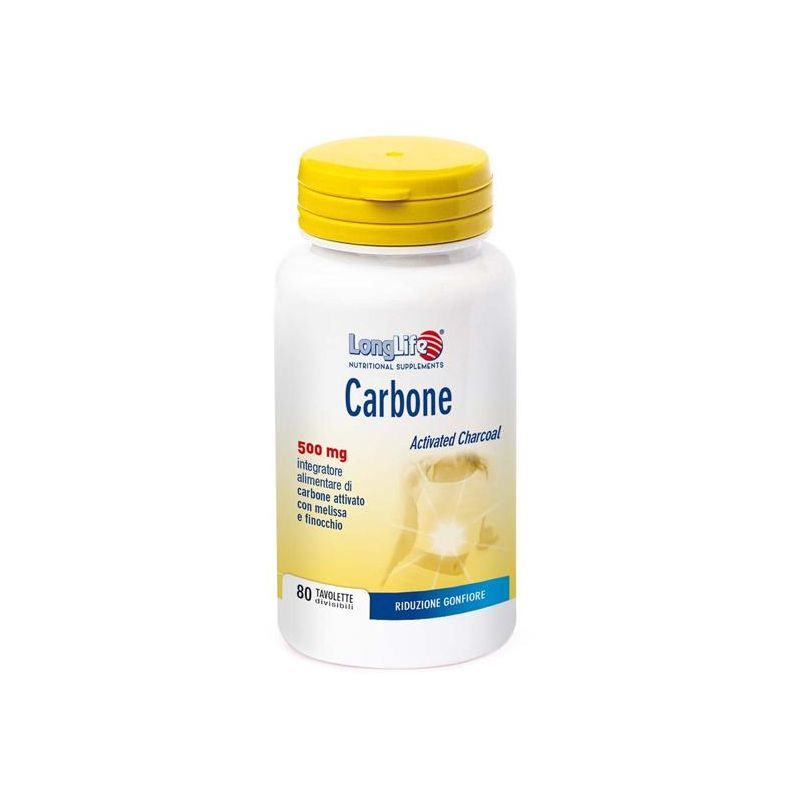 Longlife Compresse di Carbone Attivo, Confezione da 80 Pezzi