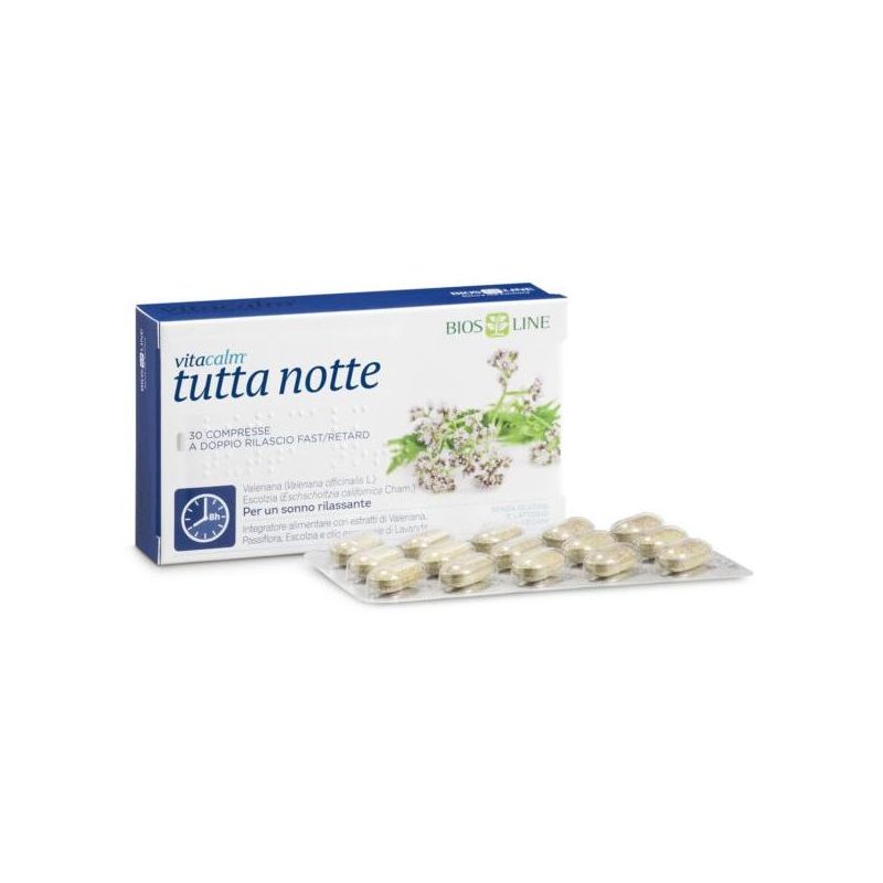 Bios Line Vitacalm Notturno con Assorbimento Prolungato, 30 Compresse