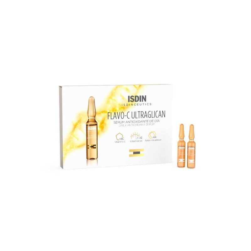 Isdin Isdinceutics Flavo-C Ultraglican Fiale per il Viso - Confezione da 10