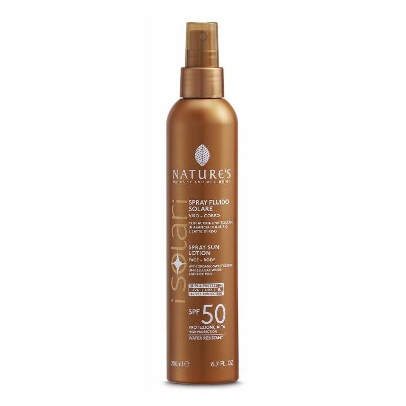 Spray Protettivo Solare SPF50 per Viso e Corpo di Nature's Solari - 200ml