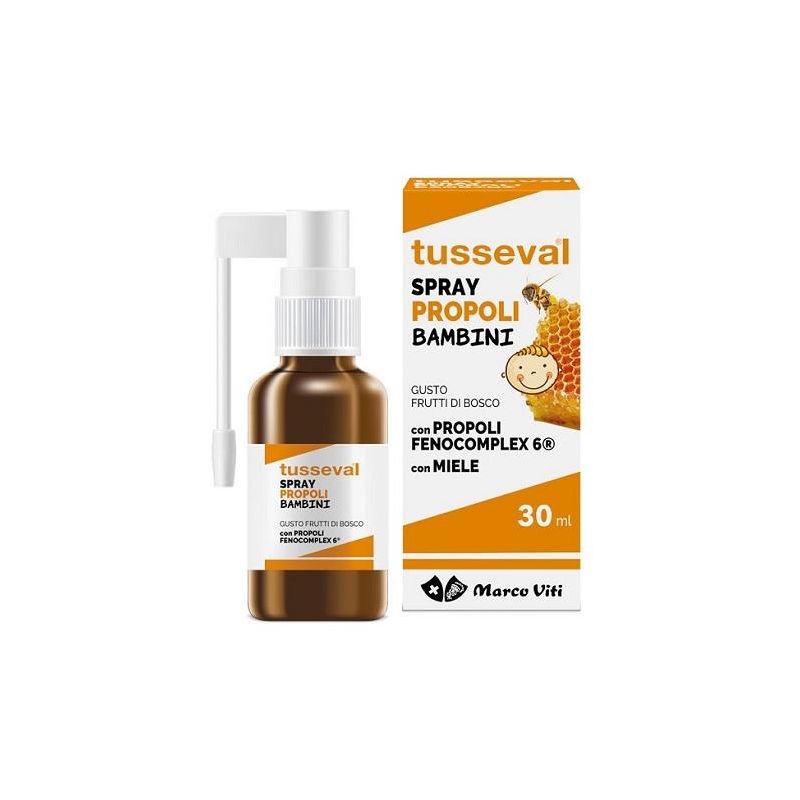 Spray alla Propoli per Gola Tusseval - Specifico per Bambini, 30ml