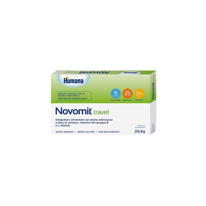Humana Novomit Travel - Gomme Anti-Nausea per Viaggi, 12 Pezzi