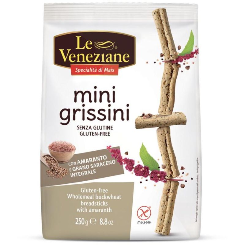 Le Veneziane - Minigrissini di Grano Saraceno Integrale con Amaranto, 250g