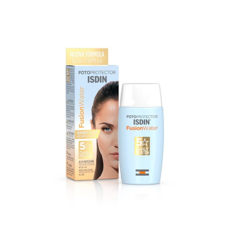 Isdin Fusion Water Viso SPF50 - Protezione Solare Idratante, 50ml