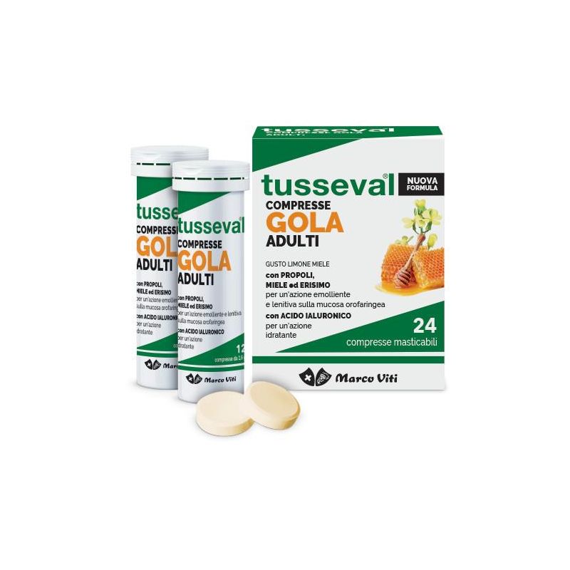 Marco Viti Tusseval - Compresse per la Gola per Adulti - 24 Compresse