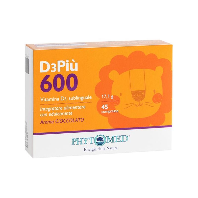D3 Plus 600 - Integratore Alimentare di Vitamina D3 - 45 Compresse
