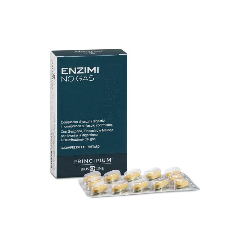 Biosline Enzimi No Gas - Integratore Alimentare, 24 Compresse