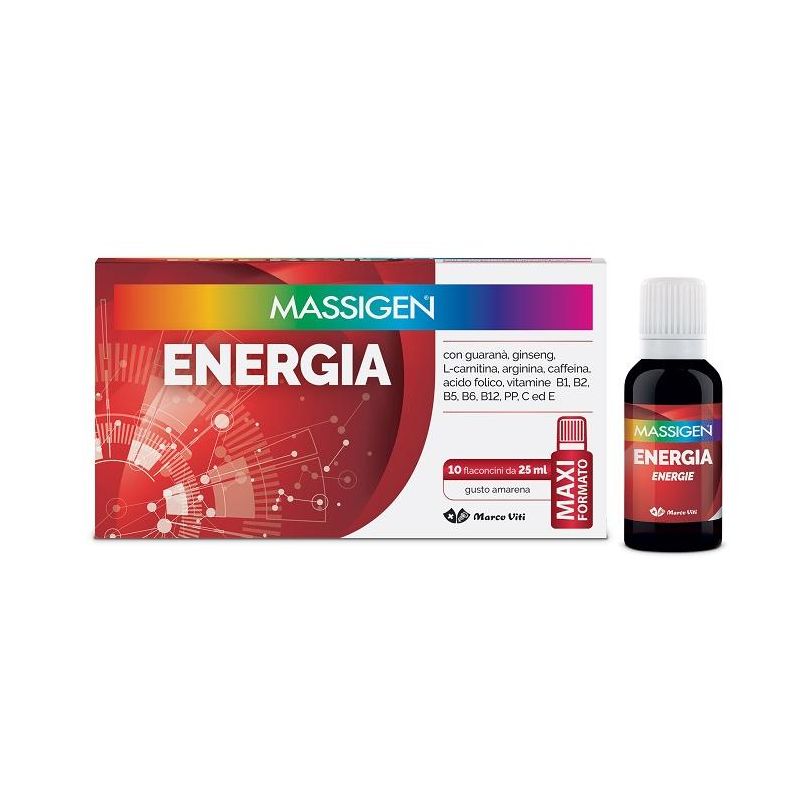 Massigen Energia Booster - Pack da 10 Fiale da 25ml
