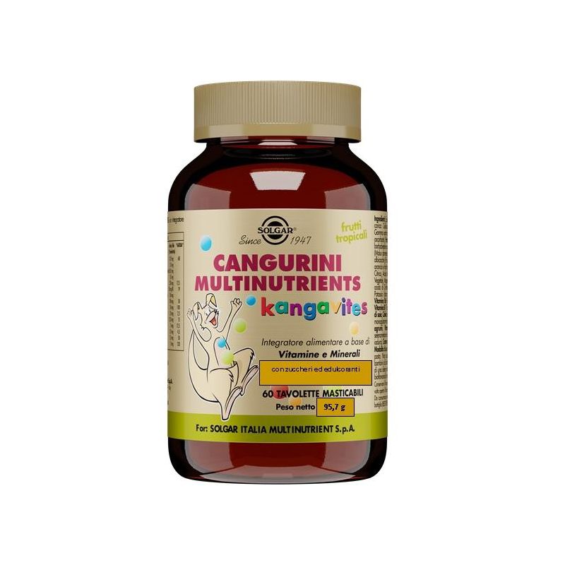 Solgar Kangavites Multinutrienti Frutti Tropicali, 60 Tavolette