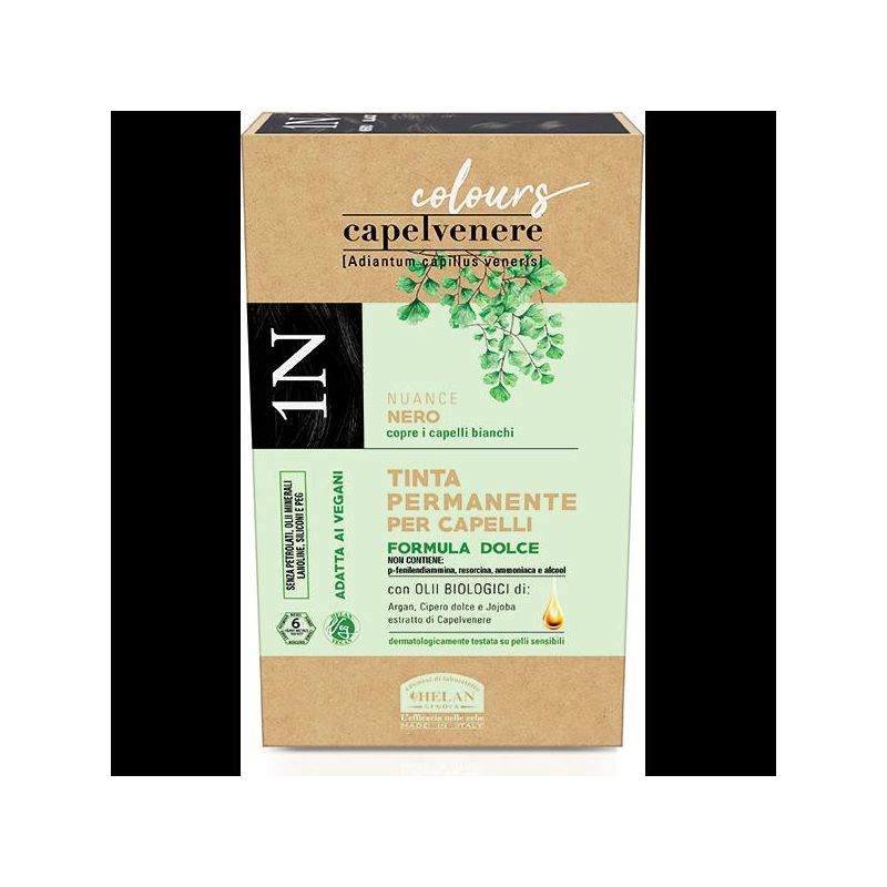 Helan Capelvenere Colours - Tinta per Capelli Nero Profondo 1N