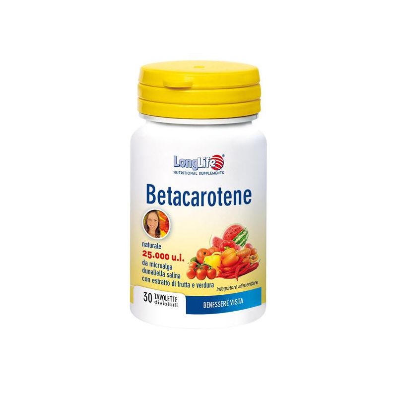 LongLife Betacarotene - Integratore con 30 Compresse
