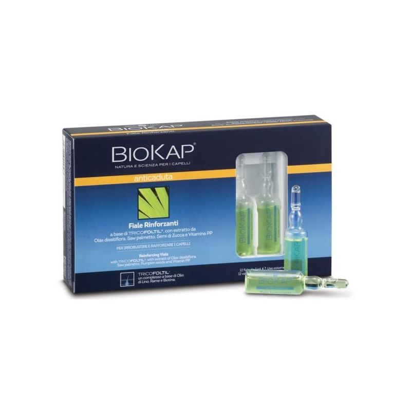 BioKap Anticaduta Rinforzante per Capelli, Confezione da 12 Fiale