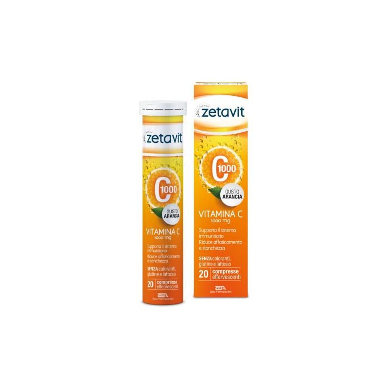 Zetavit C1000 Effervescenti - Vitamina C ad Alto Dosaggio - 20 Compresse
