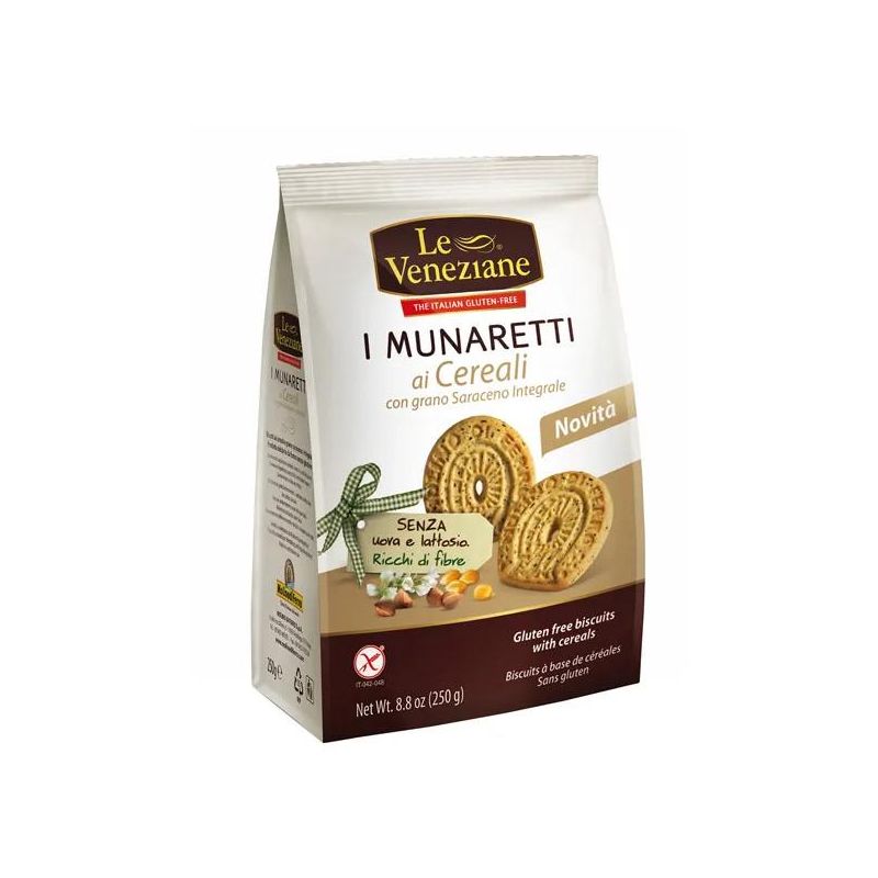 Le Veneziane - Munaretti Integrali di Grano Saraceno, Biscotti con Cereali - 250g