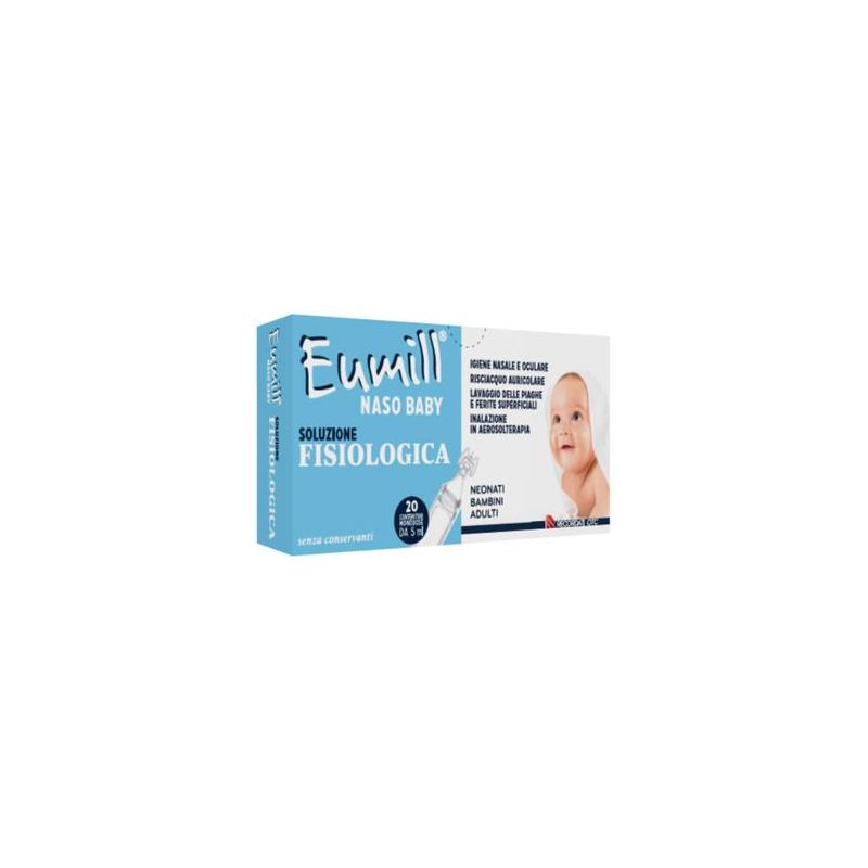 Eumill Baby Fisiologica - Soluzione per il Naso Monodose 5ml, Pacco da 20