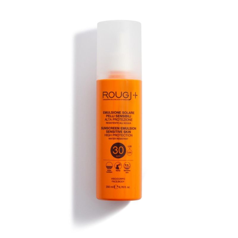 Rougj Emulsione Solare SPF30 per Pelli Sensibili, 200ml