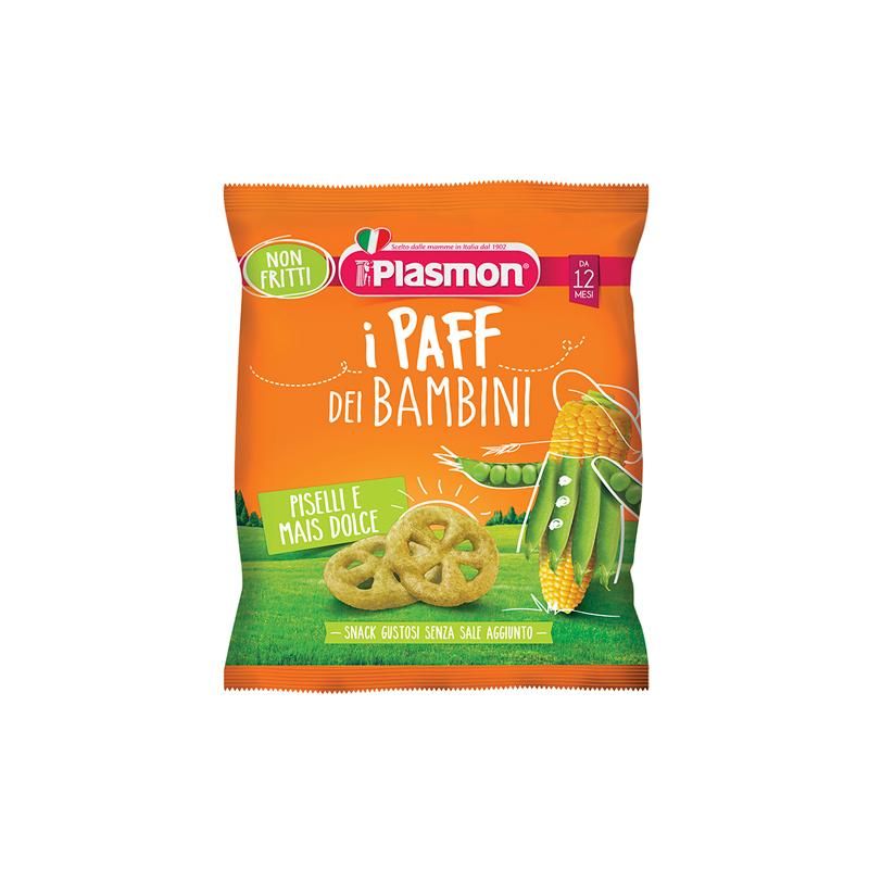 Plasmon Paff Misto di Piselli e Mais per Bambini - 15g
