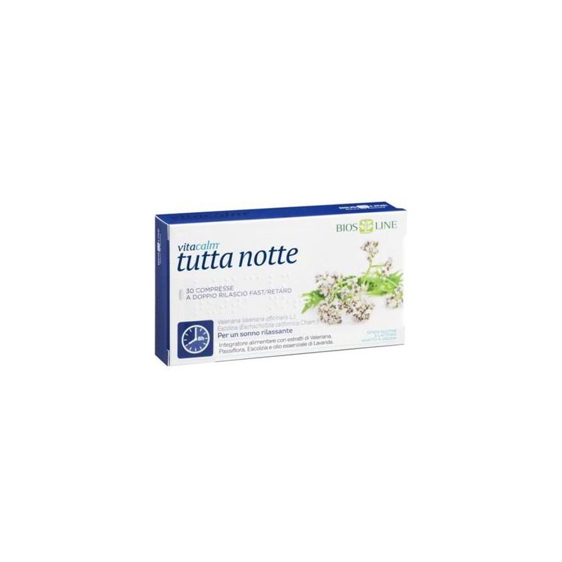 Bios Line Vita Calm Notturno: Melatonina a Rilascio Prolungato, 30 Compresse