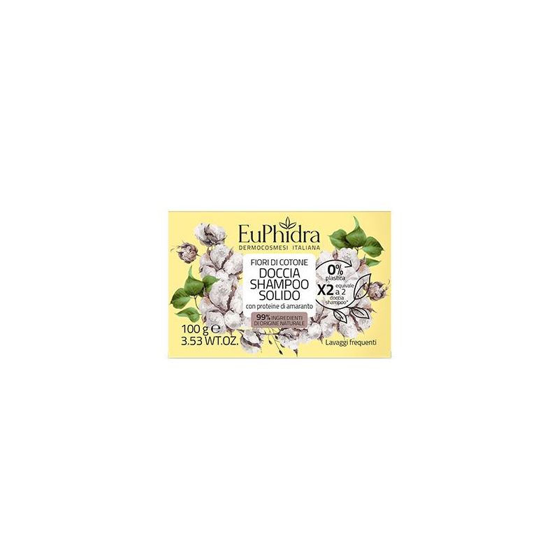 Euphidra Shampoo Solido e Doccia con Fiori di Cotone 100g