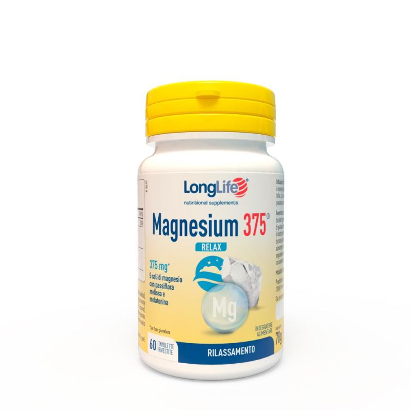 Longlife Magnesium 375 Relax - 60 Tavolette Rivestite per Relax e Longevit√†