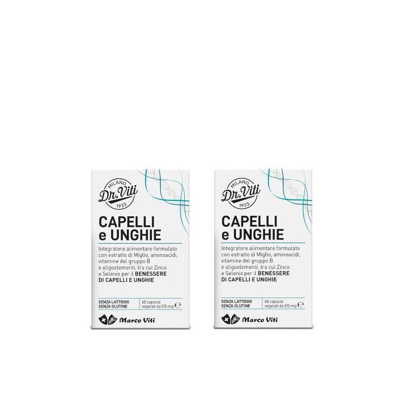 Dr Viti Doppia Formula per Capelli e Unghie - 2x60 Capsule Nutritive