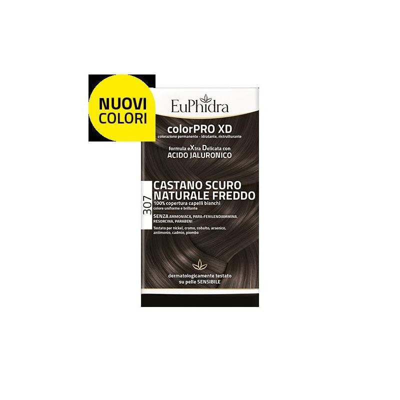 Euphidra ColorPro XD Kit Tintura per Capelli 307 Castano Scuro Naturale Freddo