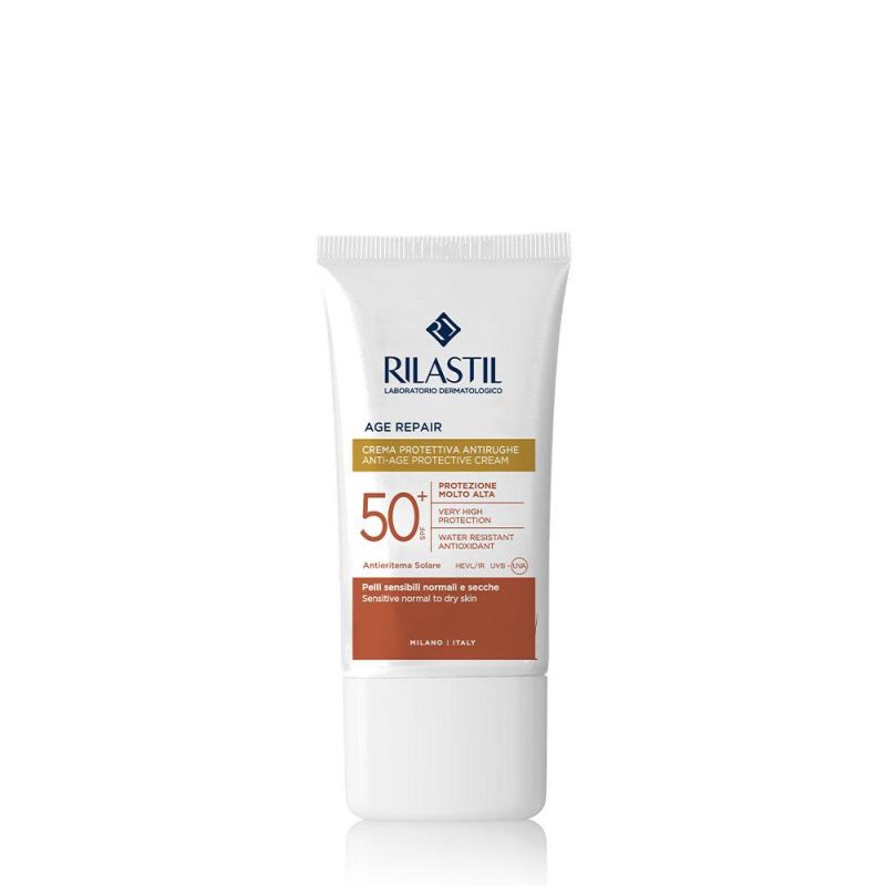 Rilastil Age Repair SPF 50+: Crema Solare Protettiva Antirughe per il Viso, 40ml