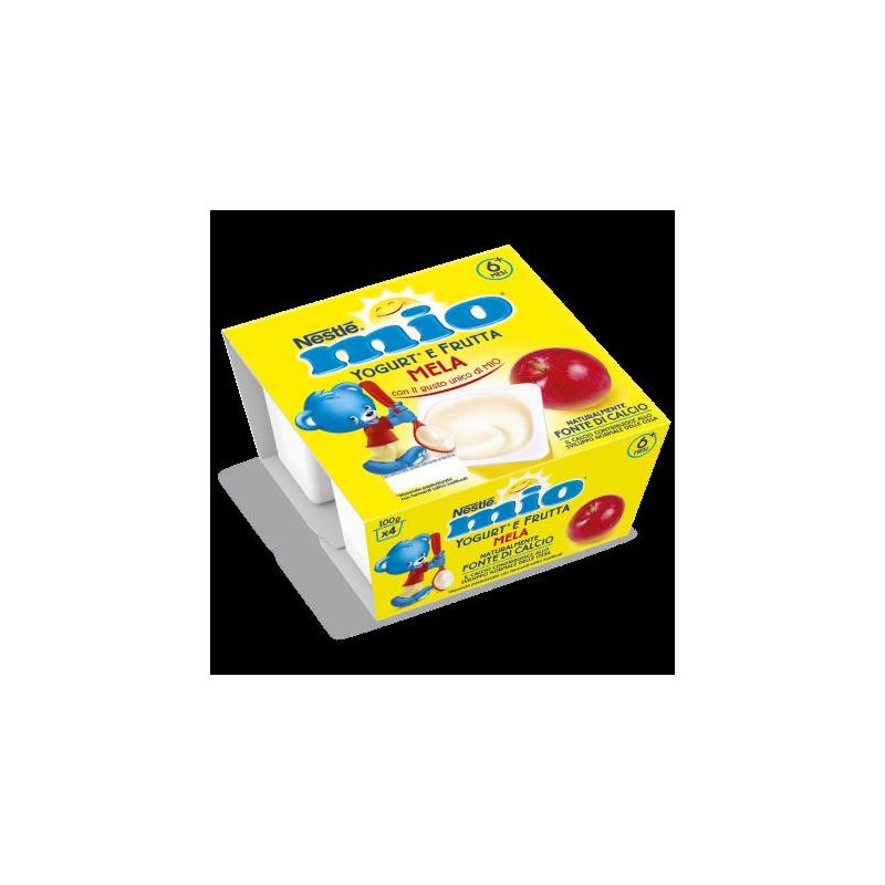 Yogurt Nestl√® Mio con Frutta Gusto Mela per Bambini dai 6 Mesi, Confezione da 4x100g