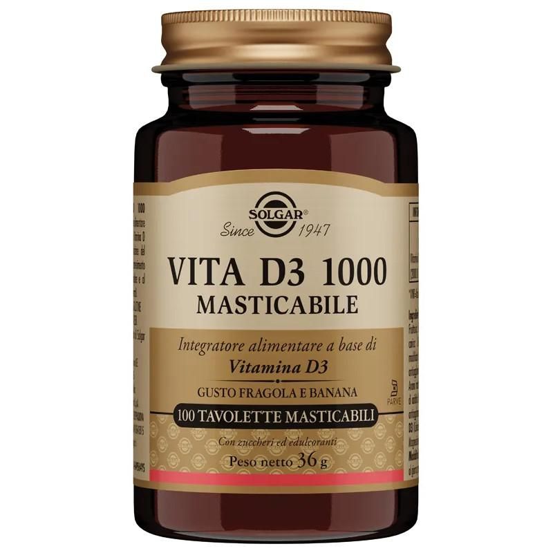 Solgar Vita-D3 1000: 100 Tavolette Masticabili