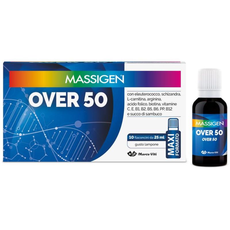 Massigen Over 50 - 10 Flaconi da 25ml - Integratore Alimentare