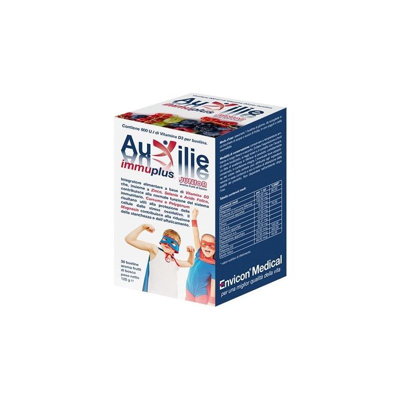 Immuplus Junior - Integratore Immunitario Solubile per Bambini, 30 Bustine