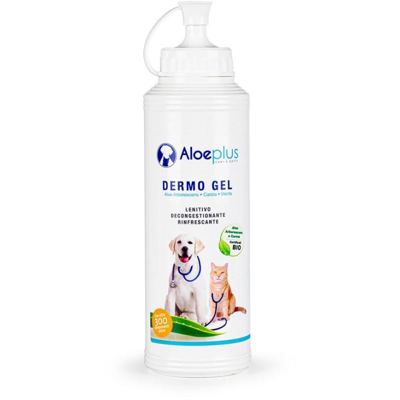 Gel Dermatologico Lenitivo e Decongestionante Aloeplus per Cani e Gatti - 200ml