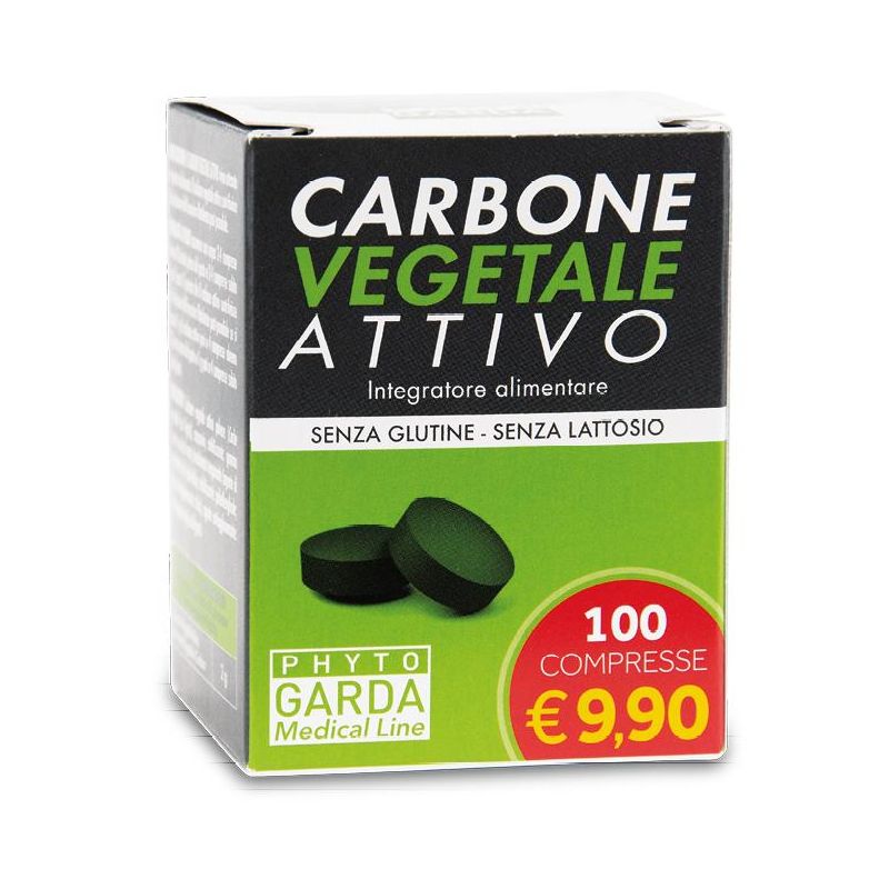 Carbone Vegetale Attivo 100 Compresse di Alta Qualità - PG