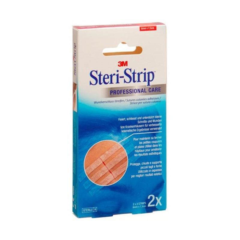 Steri Strip Suture Skin Strips 6x75mm - Pacco da 6 Strisce Adesive