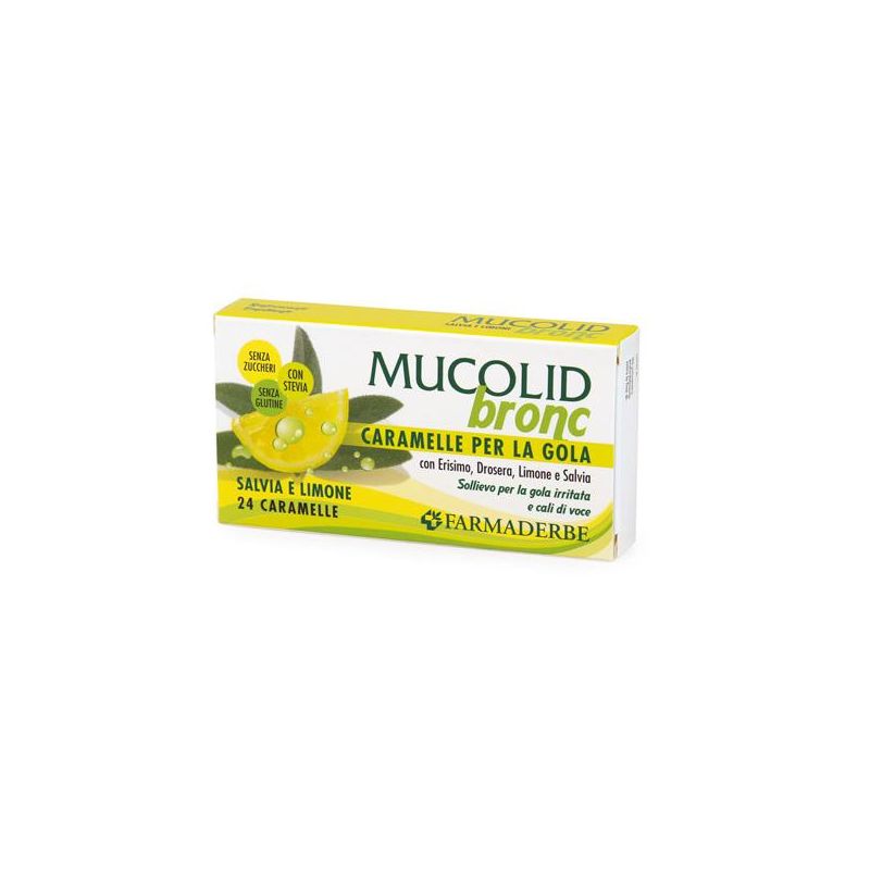 Mucolid Bronc - Caramelle Salvia e Limone - Confezione da 24 Pezzi