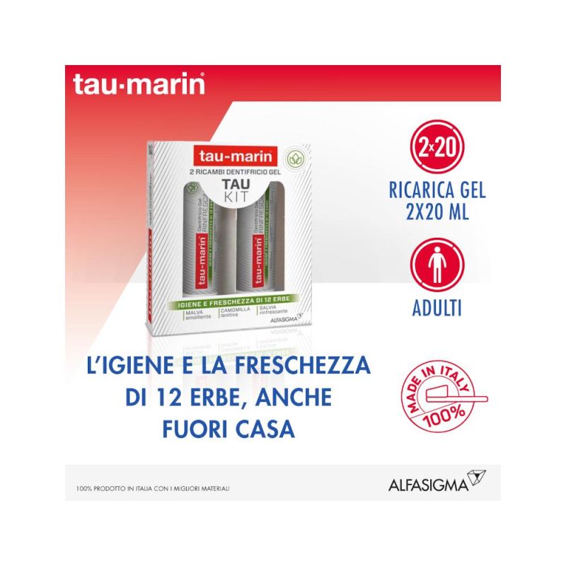 Kit di Ricariche Taumarin: Dentifricio Gel Rinfrescante 2x20ml
