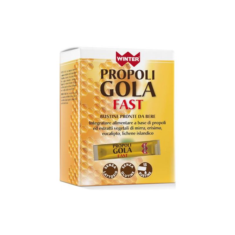 Propoli Gola Fast - Bustine di Supporto Invernale, Confezione da 15