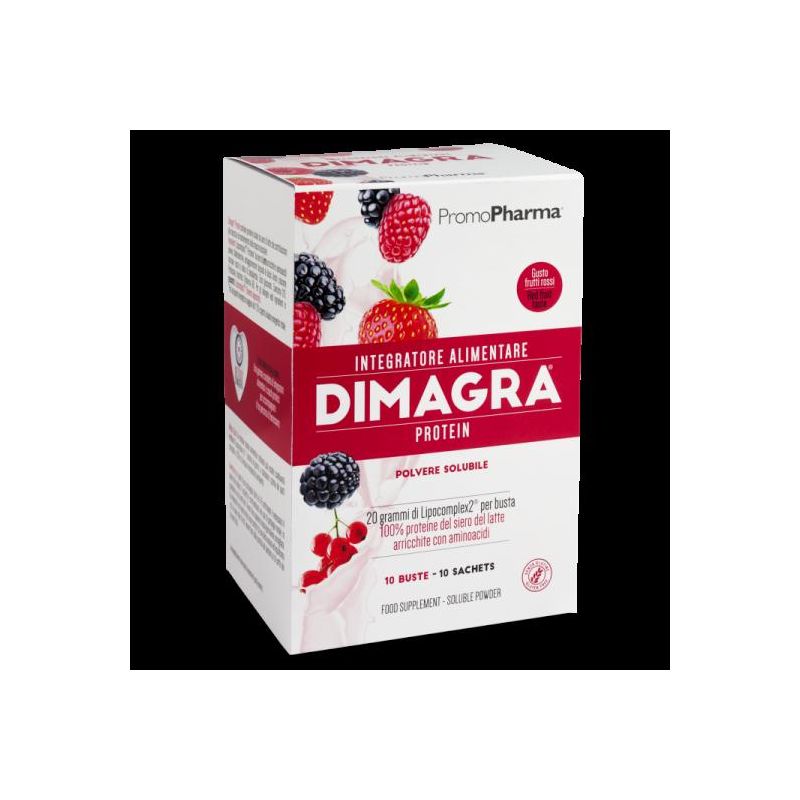 Dimagra Protein - Frutti Rossi, 10 Bustine