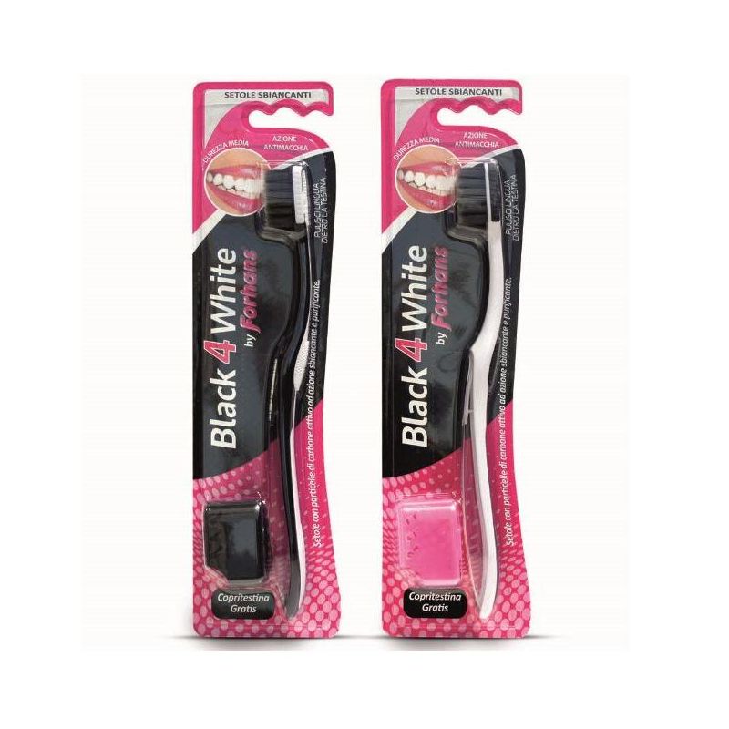 Forhans Spazzolino Black4White con Setole al Carbone Attivo