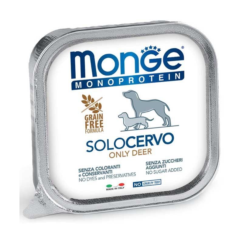 Monge Monoprotein Cervo - Cibo Umido Monoproteico per Cani Adulti - 150g
