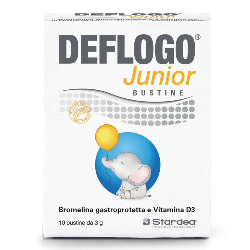 Deflogo Junior - 10 Bustine di Integratore Alimentare per Bambini
