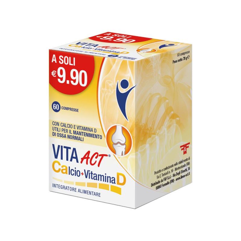 Vita Act - Integratore di Calcio e Vitamina D, 60 Compresse