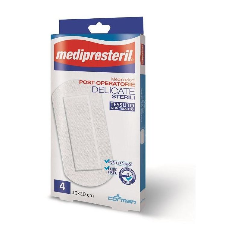 Medipresteril Delicate Cerotti Post-Operatori 10x20cm, Confezione da 4