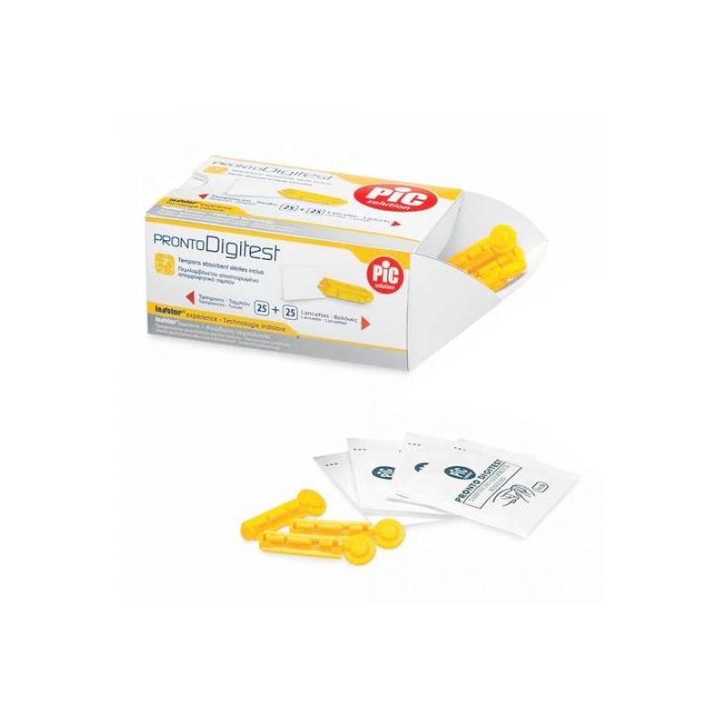 Pic Pronto Digitest: Set di 25 Lancette Sterili + Tamponcini G33