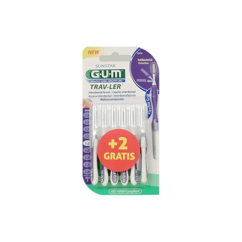 GUM Travler 1512 Spazzolini Interdentali 1,2mm - Pacco da 6 Pezzi