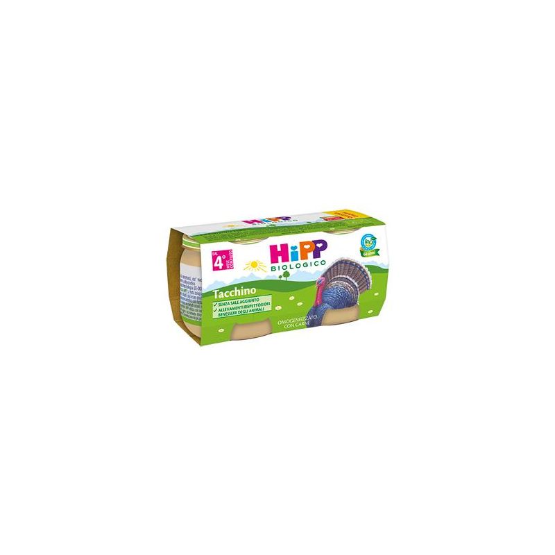 Hipp Bio Omogeneizzato di Tacchino Biologico per Bambini 4 Mesi+, 2x80g