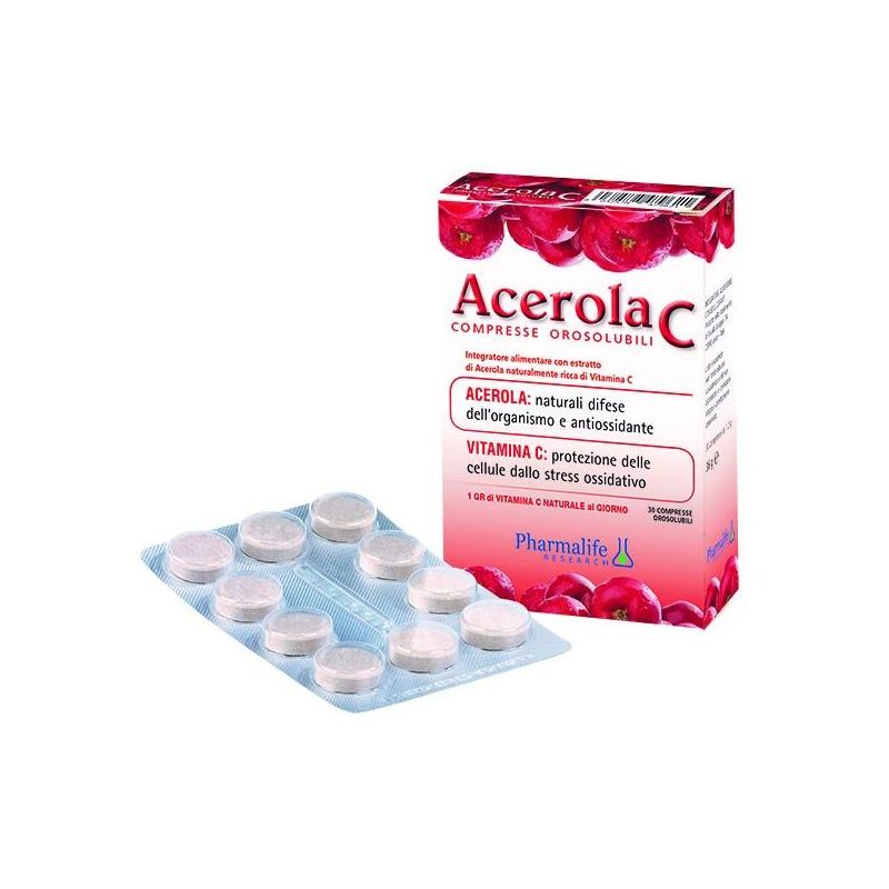 Compresse Orosolubili di Acerola con Vitamina C - Confezione da 30