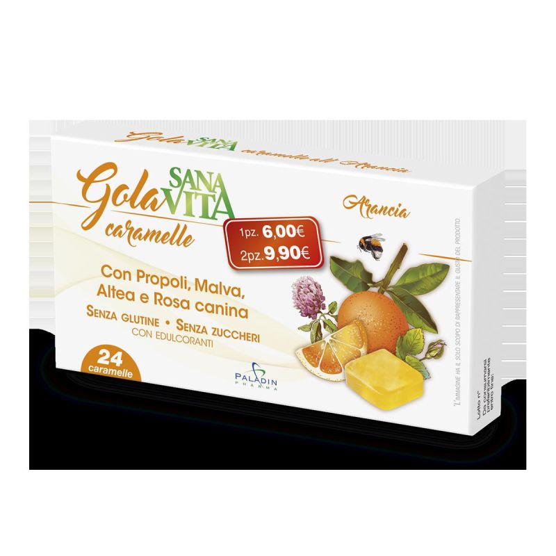 Sanavita Arancia Gola - 24 Caramelle Protettive