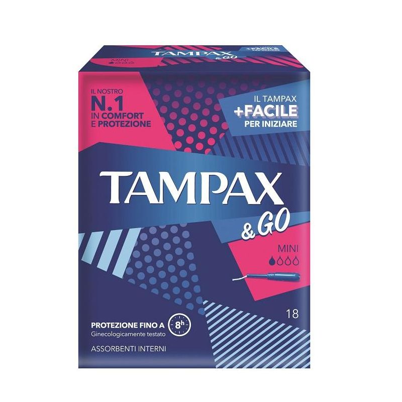 Tampax&Go Mini Tamponi Assorbenti - Pacco da 18