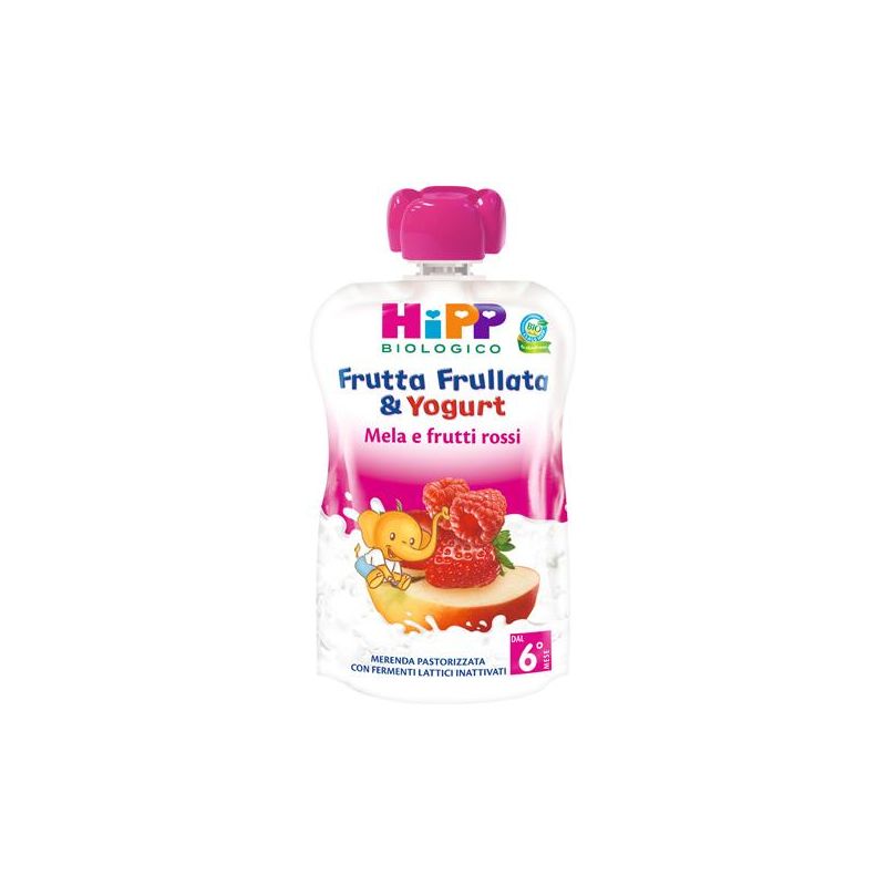 Hipp Bio Frullato di Frutta con Yogurt Mela e Frutti Rossi - 90g